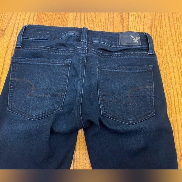 American Eagle Dark Wash Denim Super Low Stretch Skinny Jegging Jeans - Picture 8 of 16